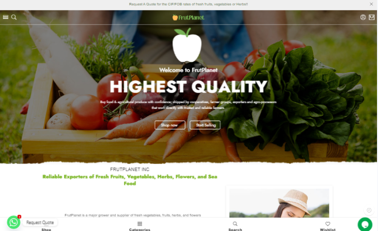 FrutPlanet Homepage Screenshot